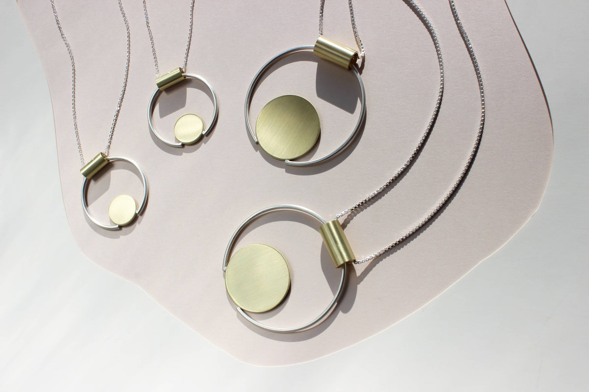 Petite Eloria Necklace - Brass &amp; Sterling Silver