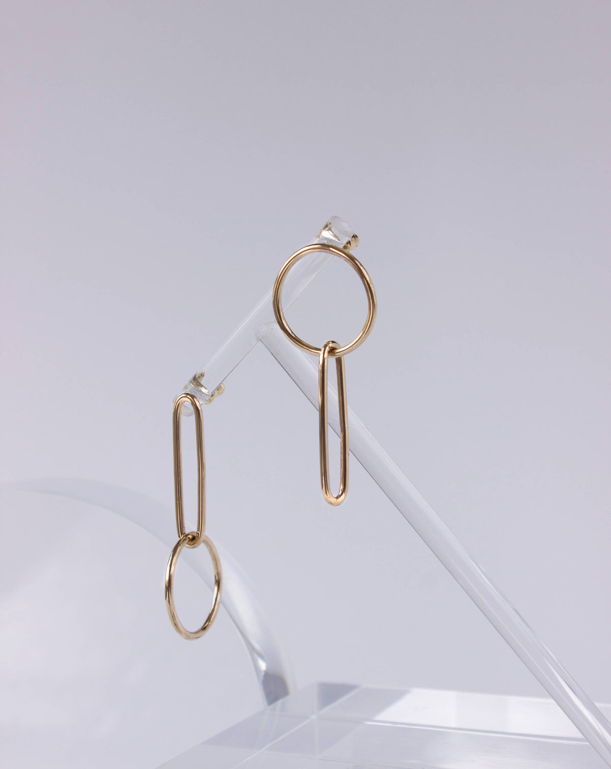 Mirror Link Earrings - 14k Gold