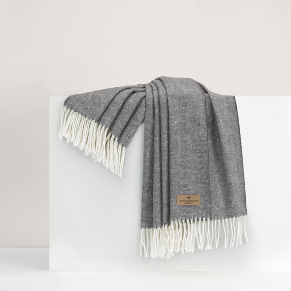 Herringbone Throw - Charcoal