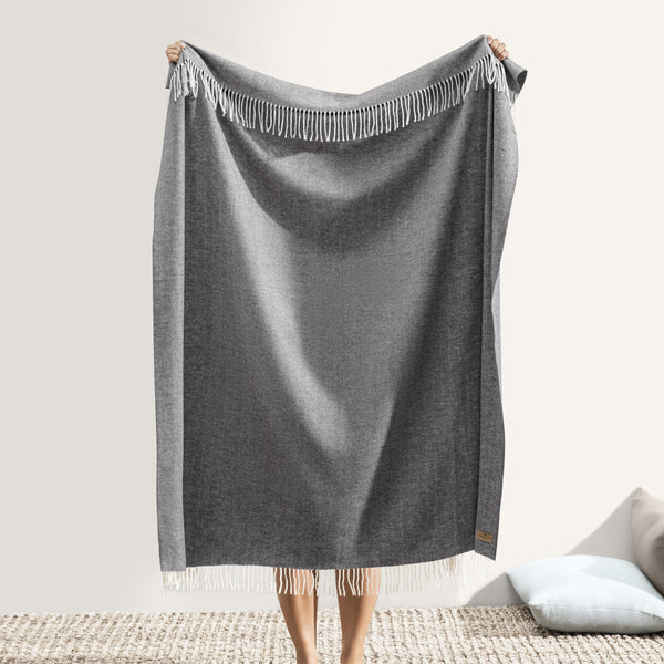 Herringbone Throw - Charcoal