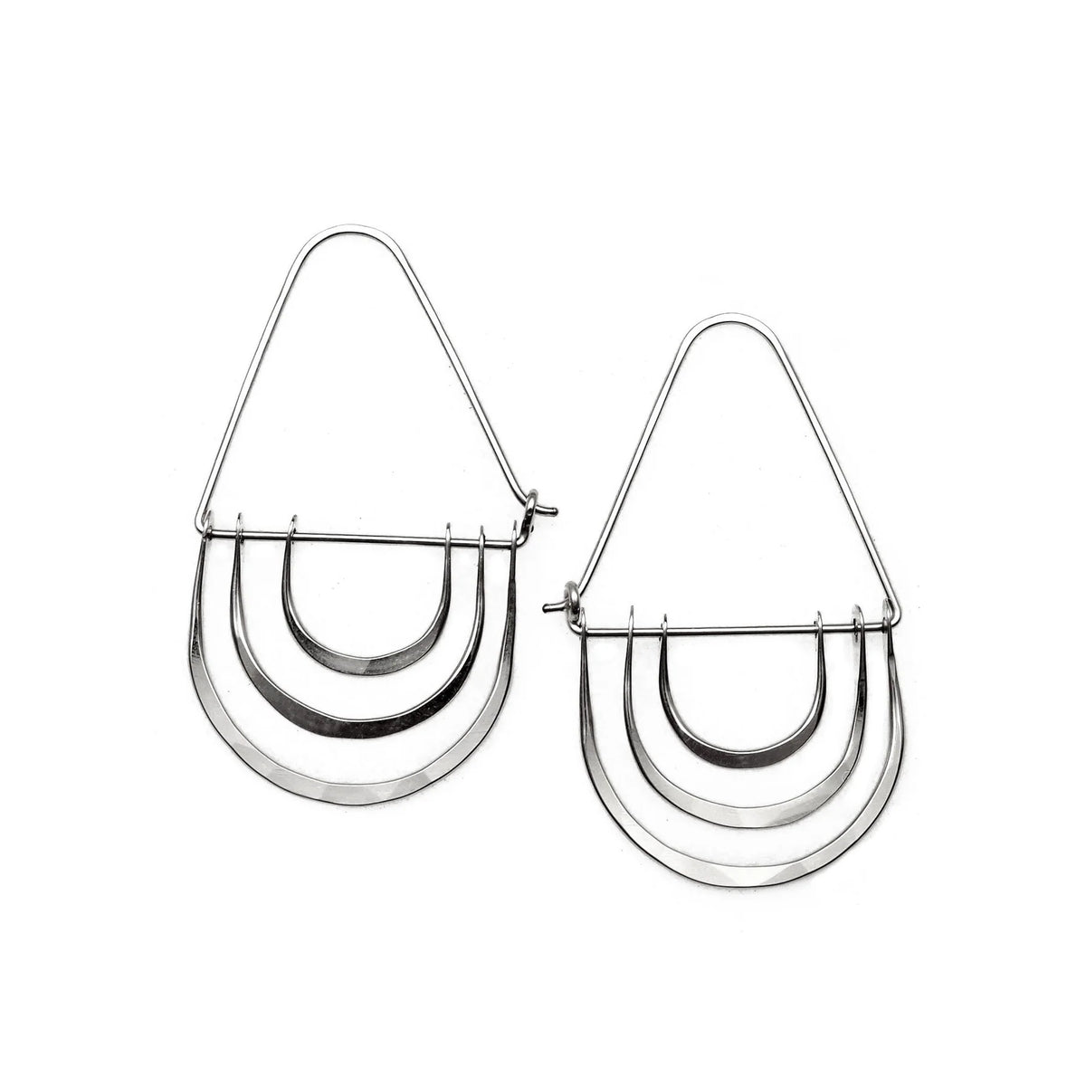 Triple Arc Hoops - Sterling Silver